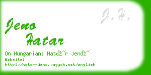 jeno hatar business card